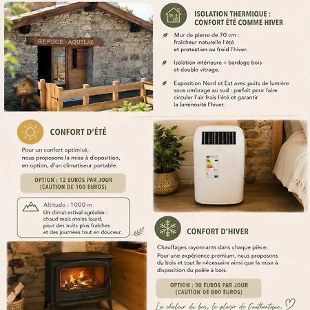 Nyaraló Refuge Aquilae - Nature, Sauna & Bain Nordique Privatifs *